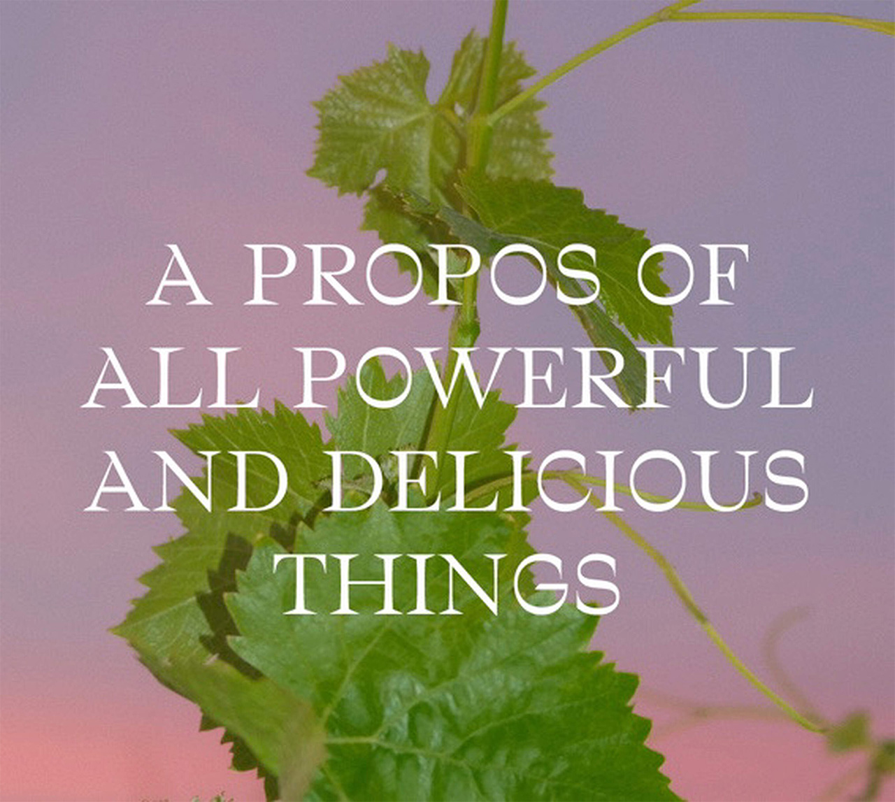 A propos of all powerful and delicious things
