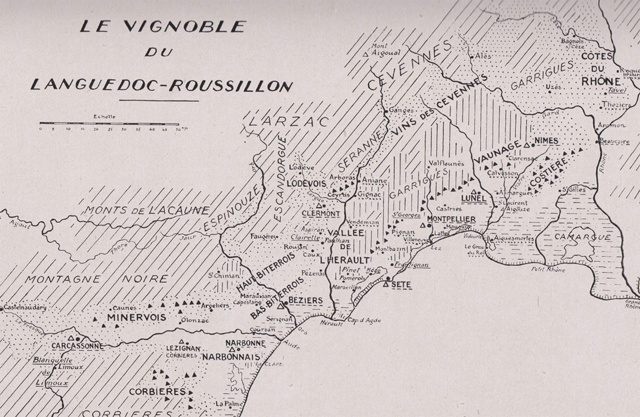 Map of Languedoc Roussillon